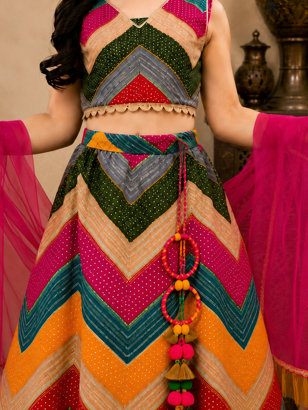 Lehenga Choli Ethnic Wear Chevron/Zig Zag Lehenga Choli
